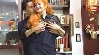 Naughty Redhead Granny Satisfied By Young Guy nipple sucking porn videos