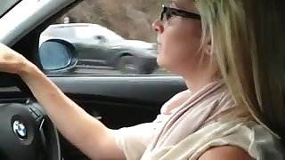 My slutty busty wifey loves to drive a car flashing her tits hot lds sex with garments video