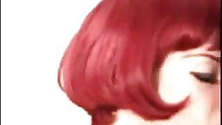 CD With Red Hair And Big Red Lips Sucking And Fucking 